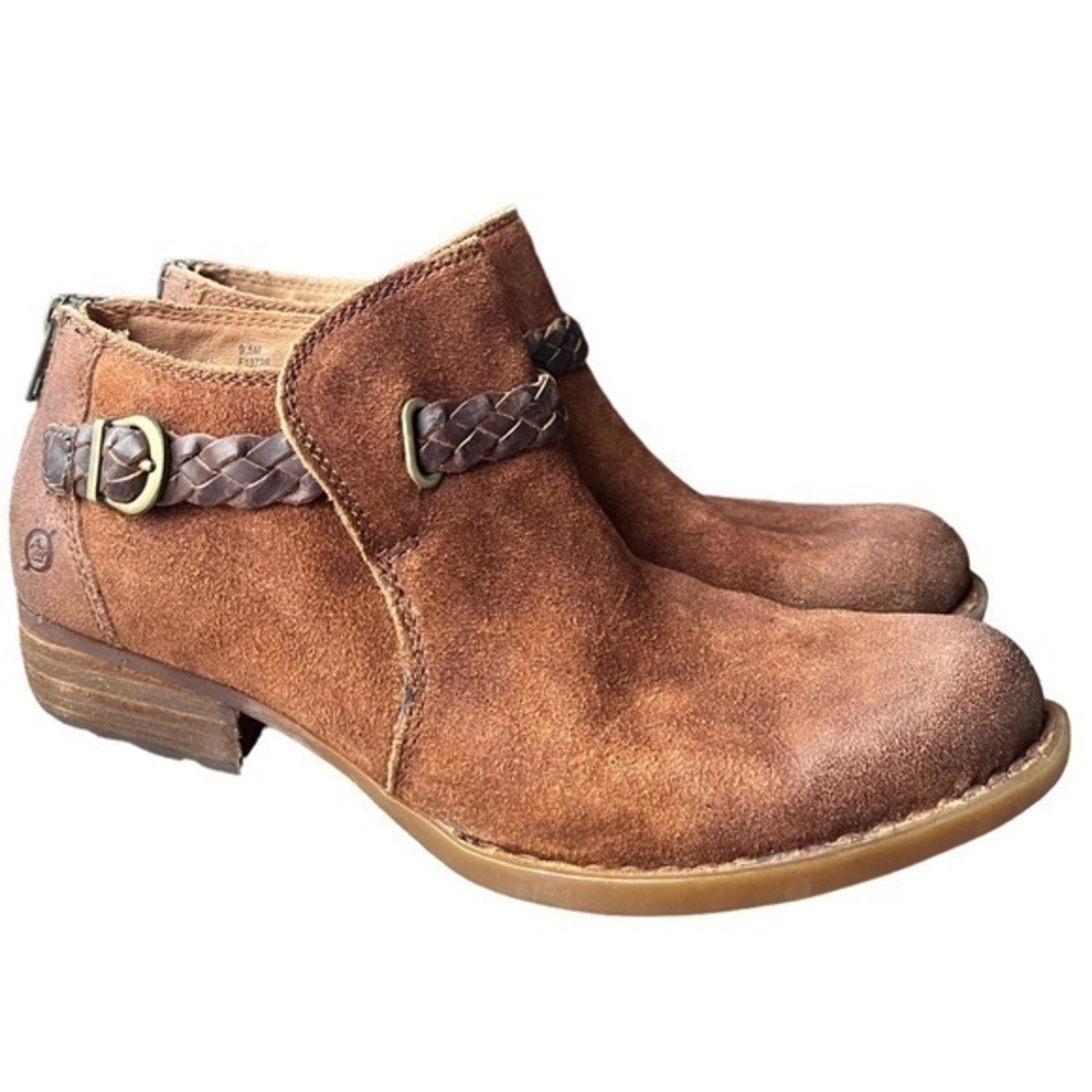 Born Sylvia Brown Leather Booties 9.5  ankle boots